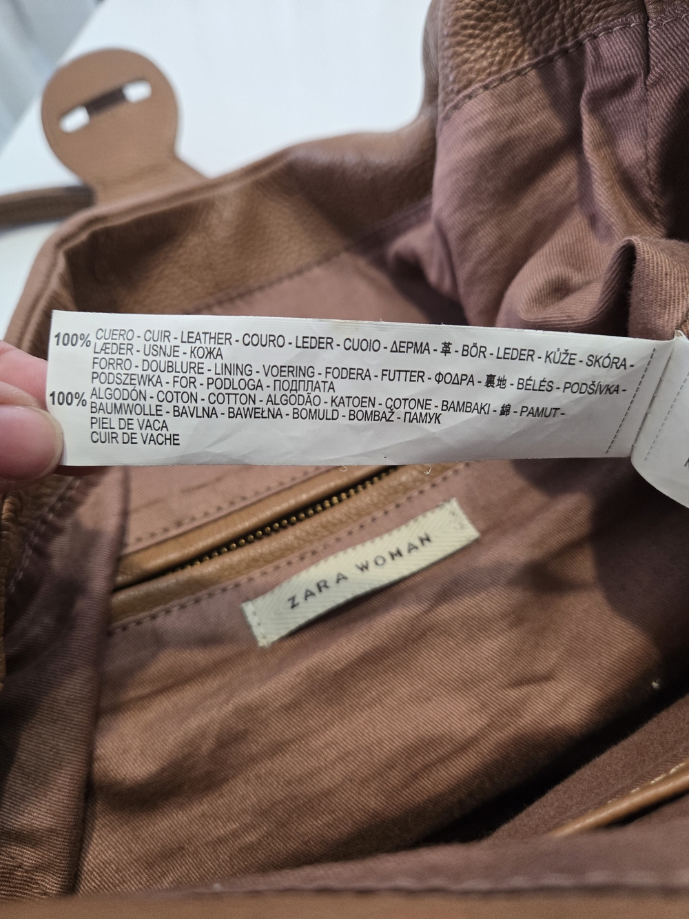 ZARA Woman Soft Brown Leather Tote Shoulder Bag - Ref 4163/304/105 - Picture 13 of 16